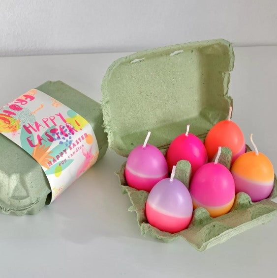 Set van 6 kaarsen Pink Stories - Dip Dye Eggs