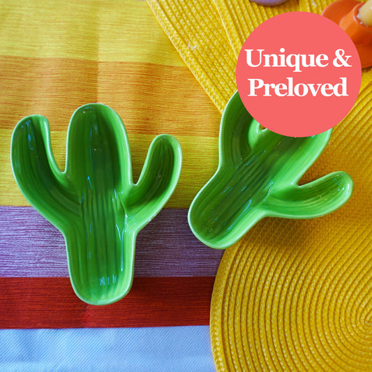 Set van 2 schoteltjes in cactusvorm - Preloved treasure!