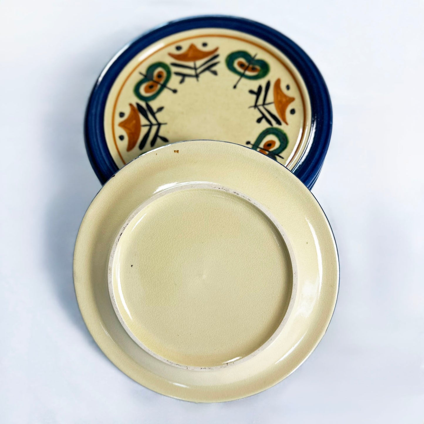 Set van 6 vintage handgeschilderde dessertbordjes