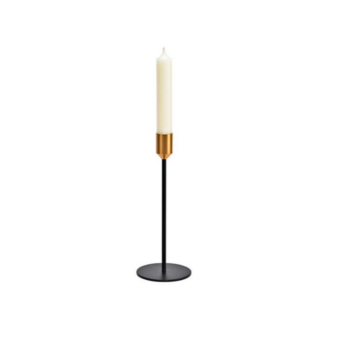 Candlestick black/gold - H 22cm